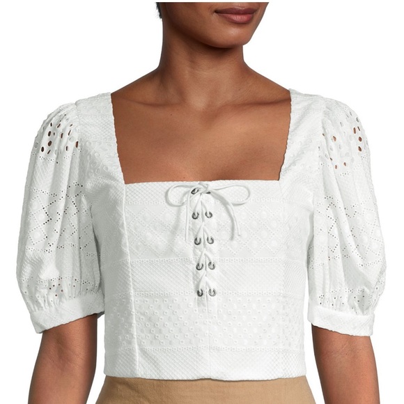 Alice + Olivia Tops - Alice + Olivia Crochet Lace Crop Top